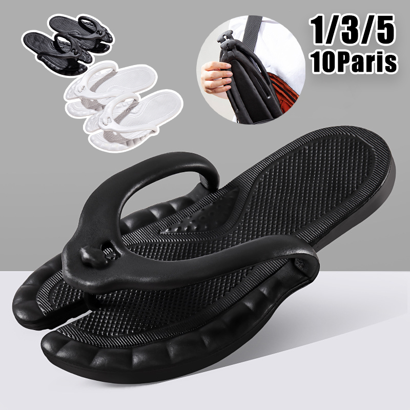 Flip Flop Leather Men - Sandal Perjalanan Ringkas Sandal Ringan Dapat