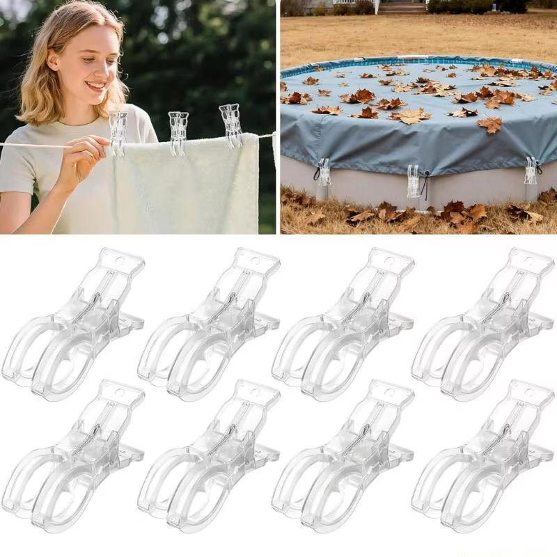 Beach Towel Large - 10 Buah Jepitan Pakaian Besar Transparan,